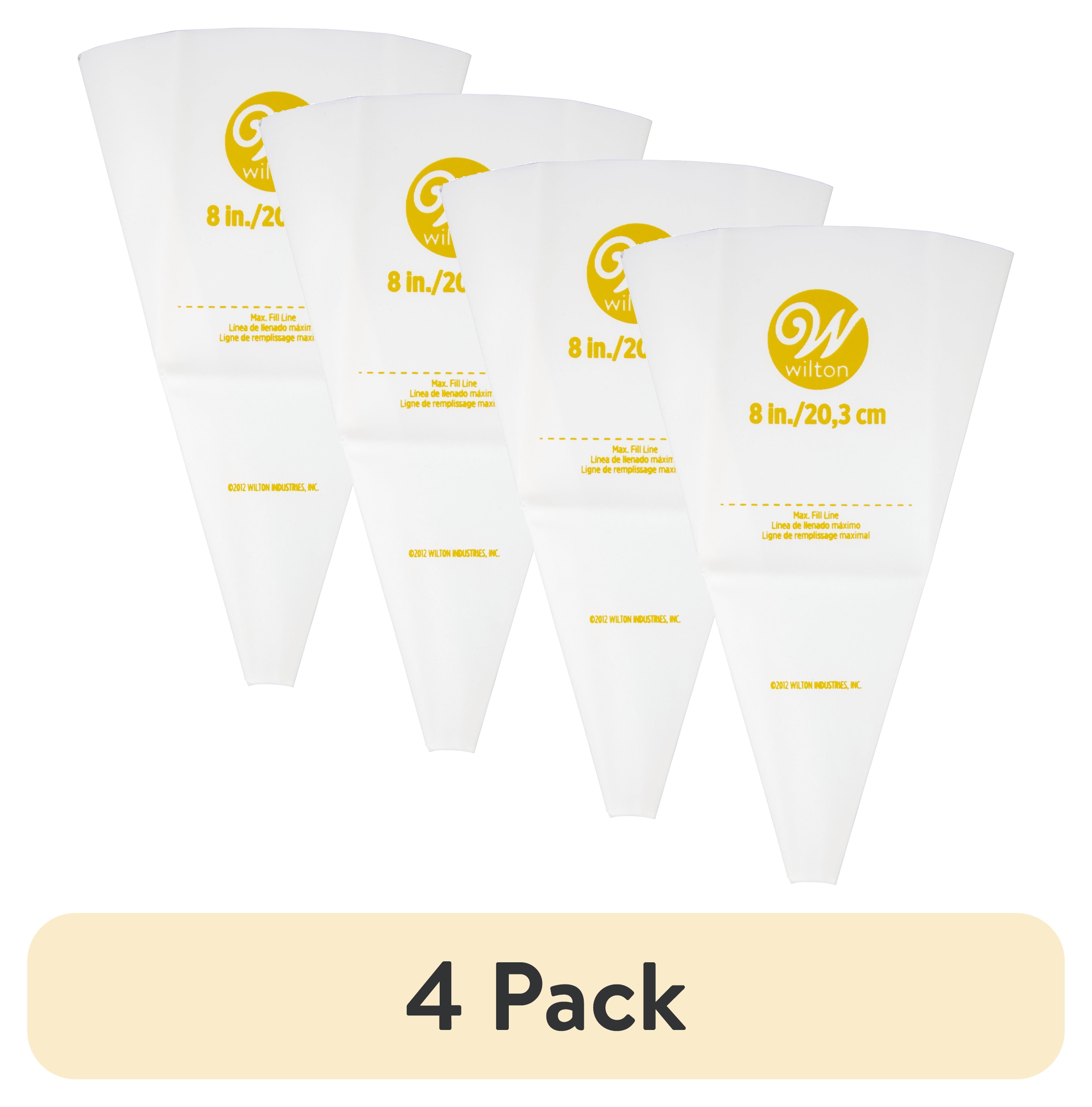 (4 pack) Wilton Reusable Featherweight Decorating Piping Bag, Plastic, 8-in.