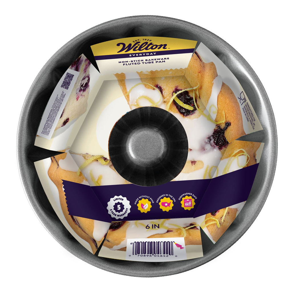 Wilton Everyday Non-Stick Bundt Cake Pan 6" Fluted Tube Baking Pan, Packaging May Vary - Image 2